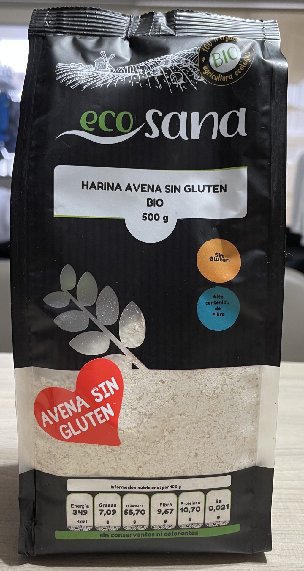 Harina avena Sin Gluten BIO 500gr - EcoSana - Lumo Vegan
